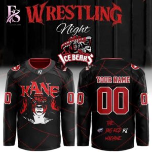 Close-up of Knoxville Ice Bears Our Wrestling Night Hockey Jersey 1 highlighting smooth finish and modern look.