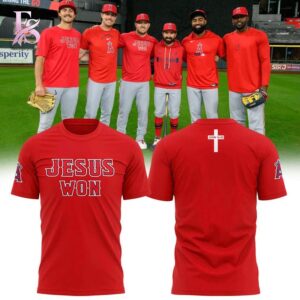 Los Angeles Angels Jesus Won 2026 T shirt 1 shown with a bold look and clean finish