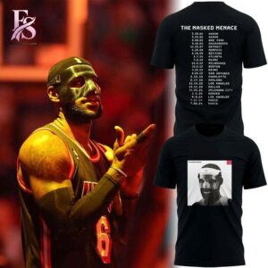 Stylish Los Angeles Lakers LeBron Masked Menace T shirt 1 product with modern design and comfortable fit