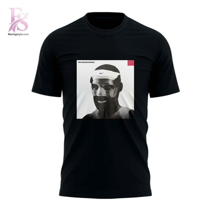 Stylish Los Angeles Lakers LeBron Masked Menace T shirt 2 product with modern design and comfortable fit