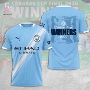 Comfortable and breathable fabric detail shown in Manchester City Carabao Cup Winner s 2026 Shirt 1 crafted for all day wear