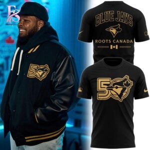 Men s Toronto Blue Jays Nike Black 50th Anniversary Special T shirt 1 shown with a bold look and clean finish