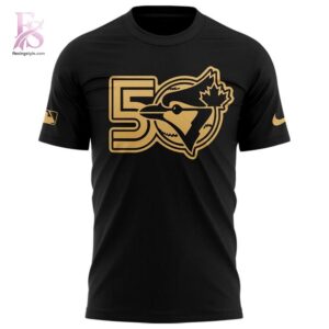 Men s Toronto Blue Jays Nike Black 50th Anniversary Special T shirt 2 shown with a bold look and clean finish