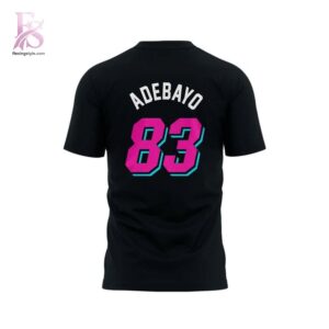 Close-up of Miami HEAT Bam Adebayo 83 Point Game T Shirt 3 highlighting smooth finish and modern look.