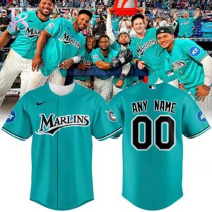 Miami Marlins Nike Teal Alternate Stadium custom Jersey 1 featuring a versatile design for daily wear