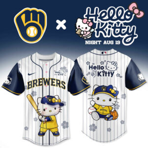 Style made simple with Milwaukee Brewers x Hello Kitty Night 2026 Jersey 3
