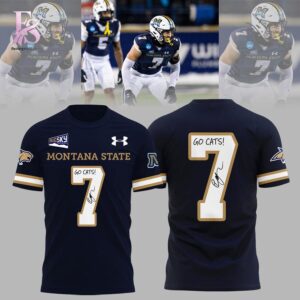 Comfortable and breathable fabric detail shown in Montana State Bobcats 2026 Ty Okada Signed Go cats Shirt 1 crafted for all day wear