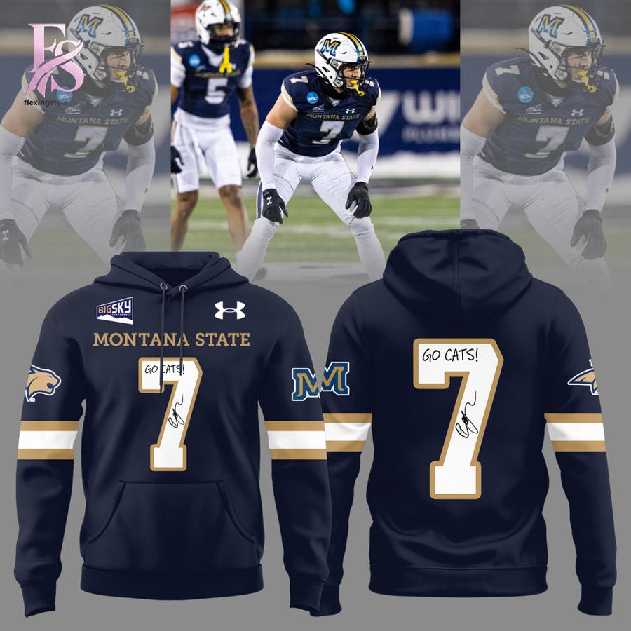Comfortable and breathable fabric detail shown in Montana State Bobcats 2026 Ty Okada Signed Go cats Shirt 2 crafted for all day wear