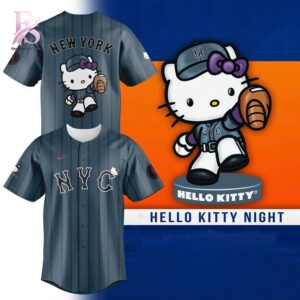 Everyday wardrobe essential presented in New York Mets x Hello Kitty Jersey 1 suitable for versatile styling options