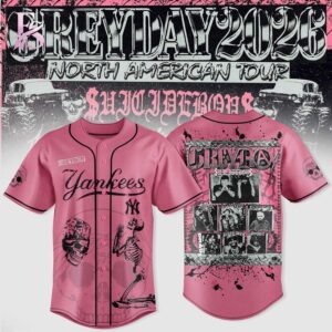 Casual outfit inspiration displayed in New York Yankees SuicideboyS Greyday 2026 North American Tour Jersey 1 ideal for relaxed and street style outfits