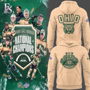 Close-up of Ohio Bobcat ACHA National Champions 2026 Hoodie 2 highlighting smooth finish and modern look.