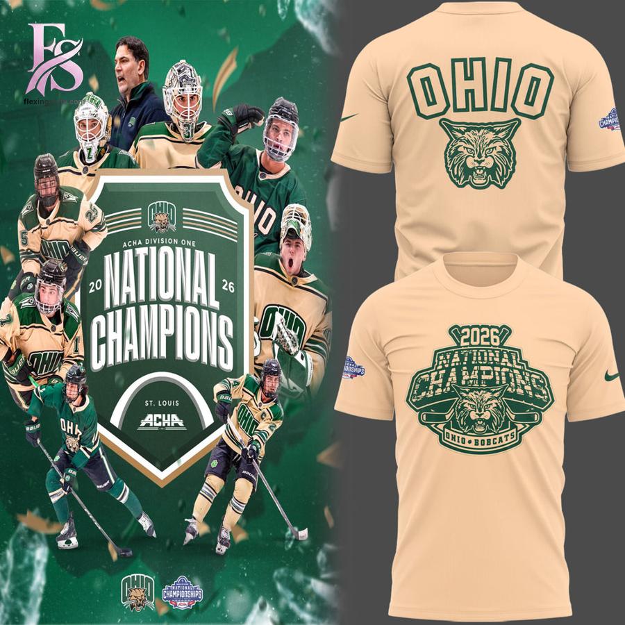 Close-up of Ohio Bobcat ACHA National Champions 2026 Hoodie 4 highlighting smooth finish and modern look.
