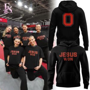 Minimalist fashion design suitable for casual and streetwear looks in Ohio State Buckeyes Jesus Won Shirt 2