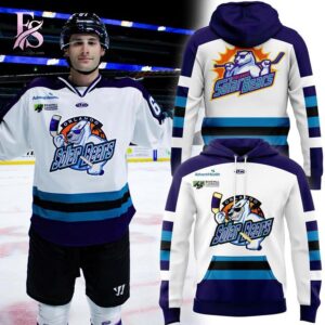 Close-up of Orlando Solar Bears Replica Throwback Hoodie 1 highlighting smooth finish and modern look.