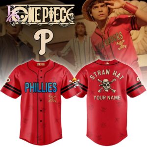 Philadelphia Phillies x One Piece Film custom Jersey 1 crafted for a casual and trendy everyday style