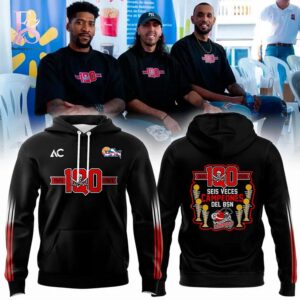 Piratas de Quebradillas BSN 100 Years Black Hoodie 1 crafted for a casual and trendy everyday style