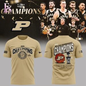 Close-up of Purdue Boilermakers 2026 Big Ten Men s Basketball Tournament Champions Hoodie 2 highlighting smooth finish and modern look.