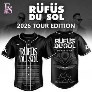 Comfortable and breathable clothing shown in RUFUS DU SOL Inhale Exhale Tour Drop 2026 Jersey 1 designed for all day wear