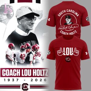 Close-up of Remembering The Life And Legacy Of Lou Holtz T Shirt 1 highlighting smooth finish and modern look.