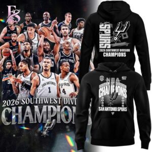 Stylish San Antonio Spurs 2026 Southwest Division Champions Hoodie 1 product with modern design and comfortable fit