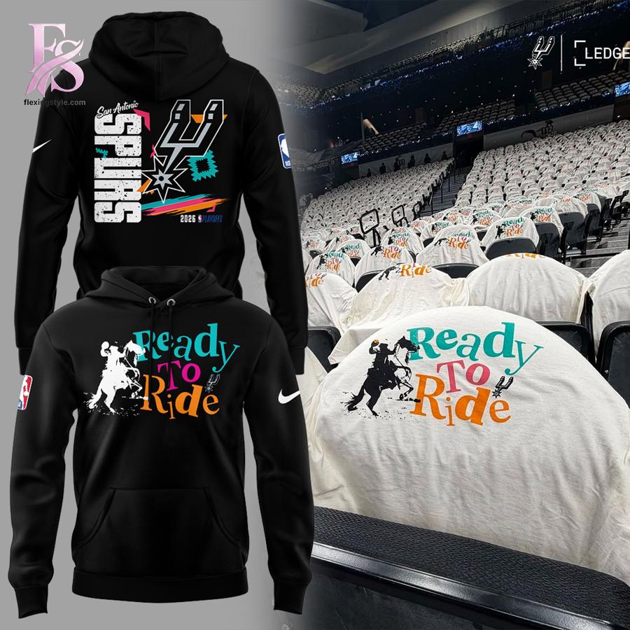 Minimalist fashion design shown in San Antonio Spurs Ready To Ride Hoodie 1 perfect for everyday wear and urban looks