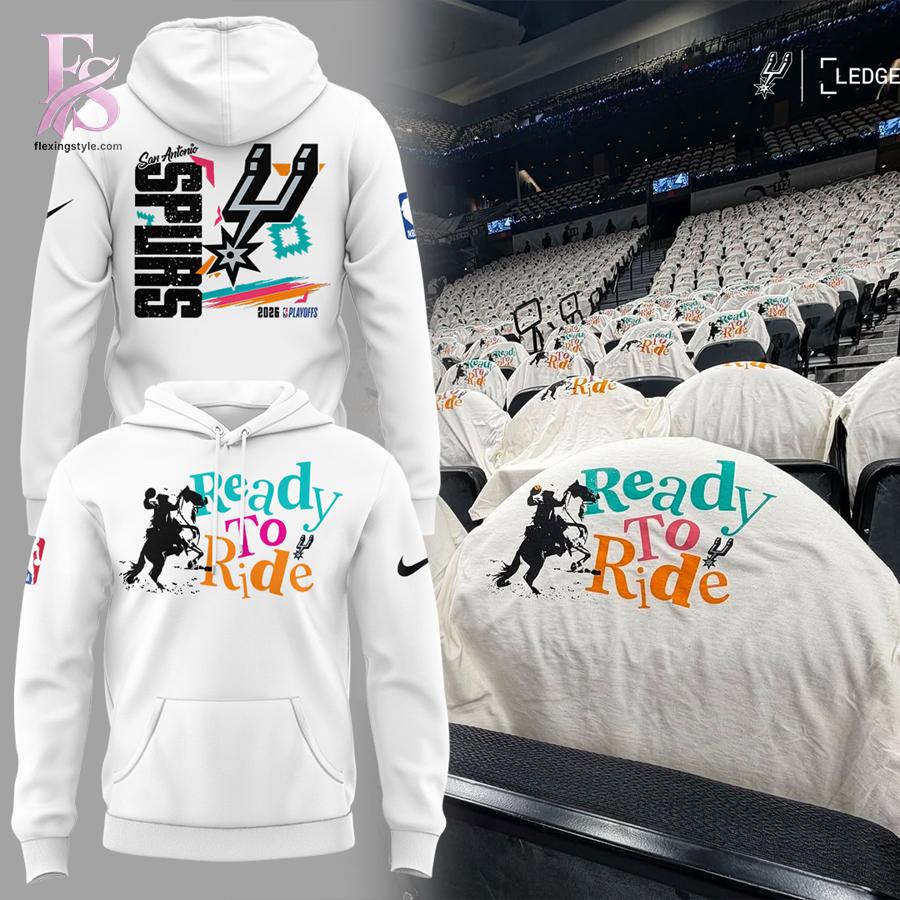 Minimalist fashion design shown in San Antonio Spurs Ready To Ride Hoodie 2 perfect for everyday wear and urban looks