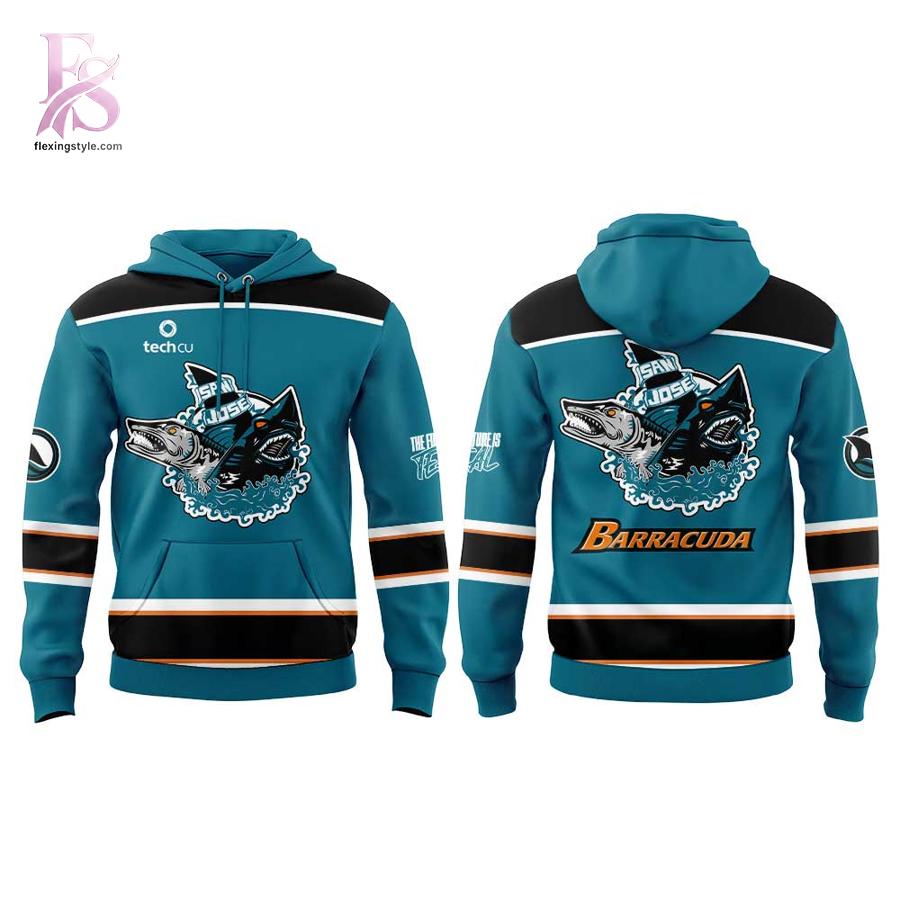 San Jose Barracuda The Future is Teal Night 2026 Hoodie 2 designed for a modern and relaxed outfit