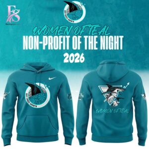 Close-up of San Jose Sharks Grit Grace Growth Women of Teal Night Hoodie 1 highlighting smooth finish and modern look.