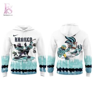 Close-up of Seattle Kraken Grateful Dead Tie Dye Hoodie 2 highlighting smooth finish and modern look.