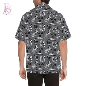Minimalist fashion design suitable for casual and streetwear looks in Steamboat Mickey Hawaiian Shirt 2