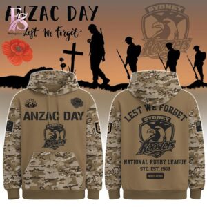 Sydney Roosters Anzac Day 2026 Hoodie 1 highlighting its unique style and everyday comfort