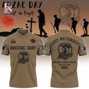 Sydney Roosters Anzac Day 2026 Polo Shirt 1 highlighting its unique style and everyday comfort