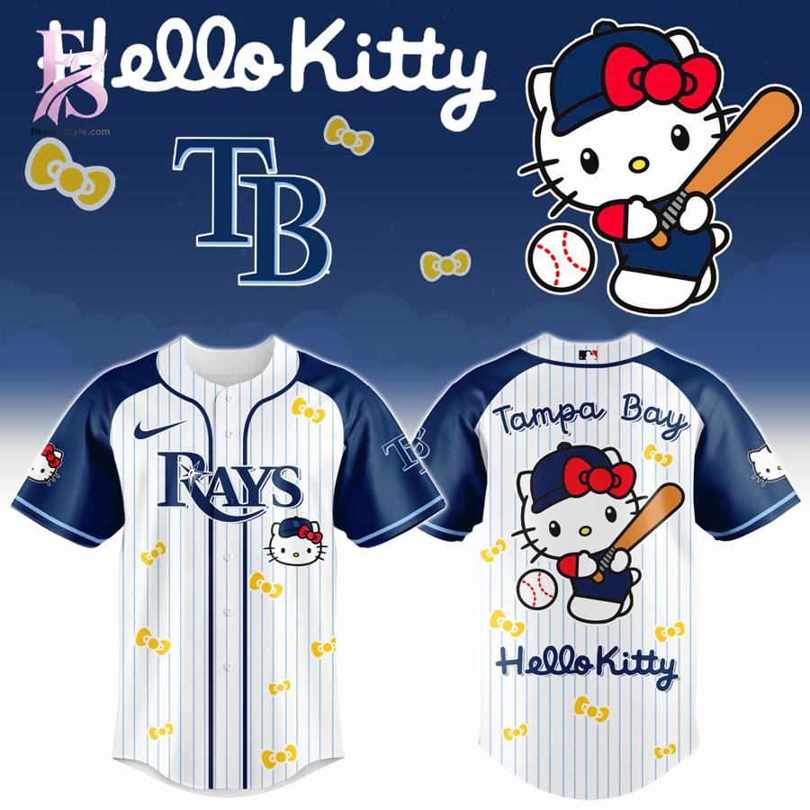 Minimalist fashion design suitable for casual and streetwear looks in Tampa Bay Rays Hello Kitty 2026 Jersey 1