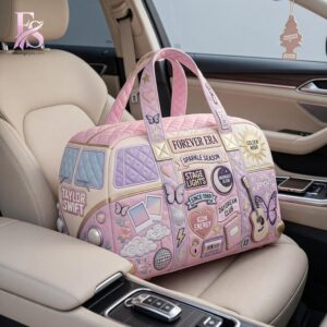 Elegant everyday fashion essential presented in Taylor Swift Forever Era Quilted Duffle Bag 1 suitable for relaxed and smart casual outfits