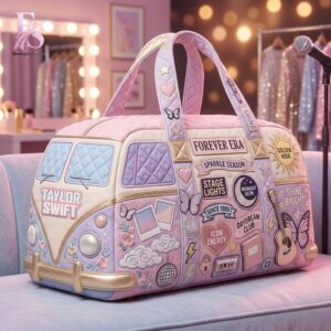 Elegant everyday fashion essential presented in Taylor Swift Forever Era Quilted Duffle Bag 2 suitable for relaxed and smart casual outfits