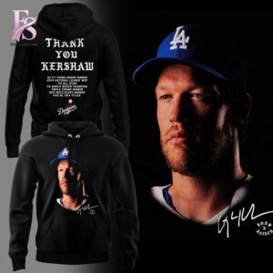 Trendy streetwear outfit featured in Thank You KERSH Los Angeles Dodgers Shirt 2 with modern casual styling and clean silhouette