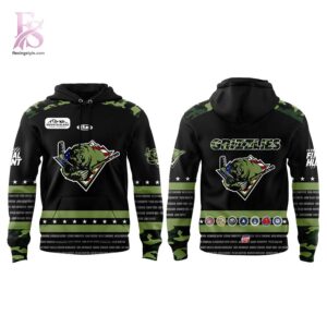 Close-up of Utah Grizzlies Military Night 2026 Hoodie 2 highlighting smooth finish and modern look.