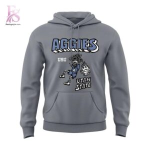 Utah State Aggies Basketball Skeleton Ball Hoodie 2 highlighting its unique style and everyday comfort