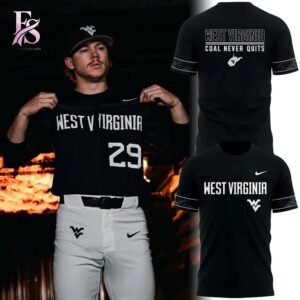 West Virginia Mountaineers Baseball 2026 Coal Rush Uniform Hoodie 4 highlighting its unique style and everyday comfort