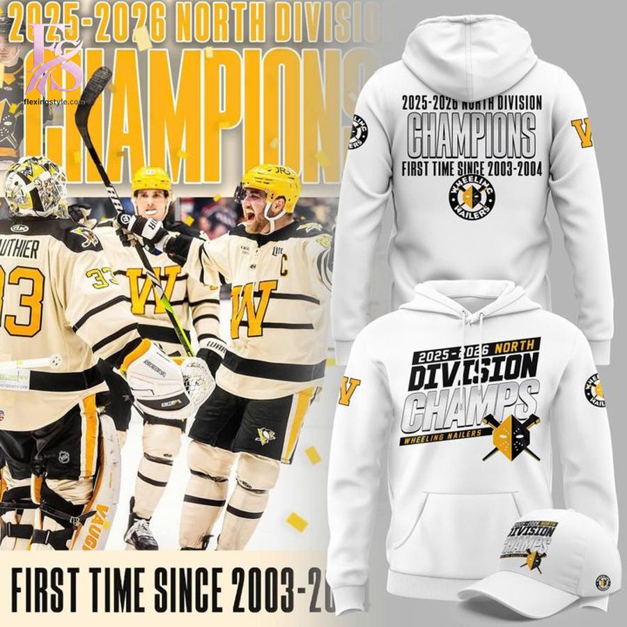 Style made simple with Wheeling Nailers 2025 2026 North Division Champions Hoodie 3