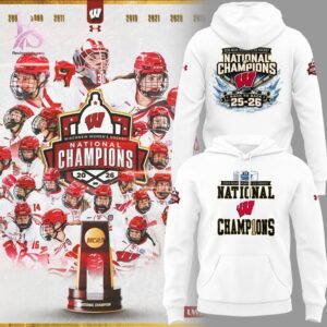 Wisconsin Hockey Back to Back Champions Hoodie 1 highlighting its unique style and everyday comfort