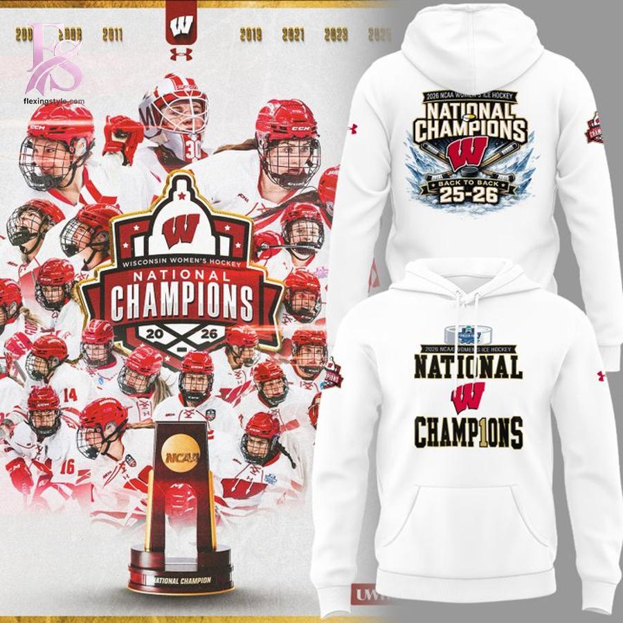 Wisconsin Hockey Back to Back Champions Hoodie 1 highlighting its unique style and everyday comfort