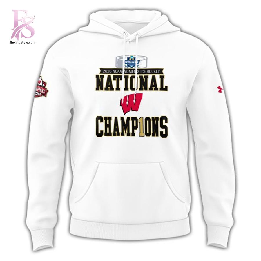 Wisconsin Hockey Back to Back Champions Hoodie 2 highlighting its unique style and everyday comfort