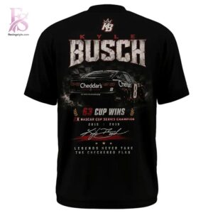Stylish 2026 Kyle Busch Tribute T Shirt 3 with a modern look and comfortable everyday appeal.