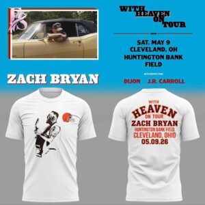 Stylish 2026 Zach Bryan x Cleveland Browns T Shirt 1 product with smooth finish and modern casual look.