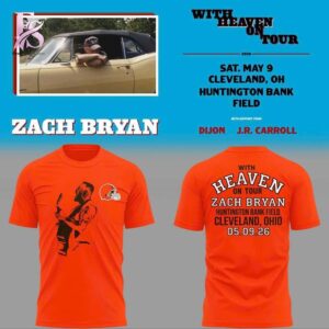 Stylish 2026 Zach Bryan x Cleveland Browns T Shirt 3 product with smooth finish and modern casual look.
