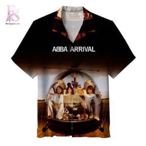 Casual Hawaiian shirt featuring colorful island inspired artwork and short sleeves ABBA Arrival Hawaiian Shirt 1