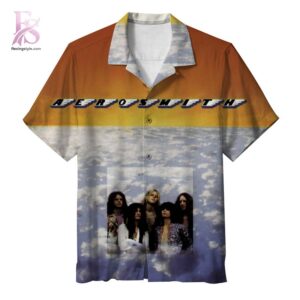 Tropical Hawaiian shirt with vibrant floral patterns and relaxed summer fit Aerosmith Hawaiian Shirt 1