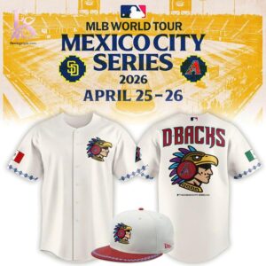 Stylish display of Arizona Diamondbacks MLB Mexico City Series 2026 Jersey 1 with clean details and trendy look.