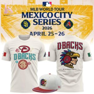 Stylish fashion apparel with modern casual design and comfortable everyday fit Arizona Diamondbacks MLB Mexico City Series 2026 Shirt 1